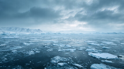 Frozen Arctic Ocean Ice Landscape