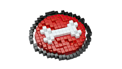 Pixelated Bone Icon