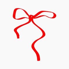 Hand drawn red ribbon doodle collection