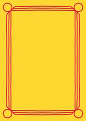 노란색과 빨간색선이 그어진 부적 배경