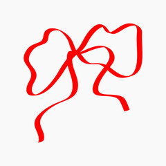 Hand drawn red ribbon doodle collection