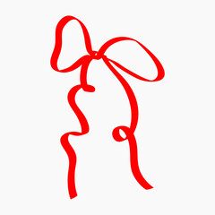 Hand drawn red ribbon doodle collection