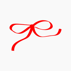 Hand drawn red ribbon doodle collection