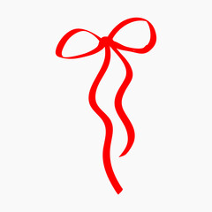 Hand drawn red ribbon doodle collection