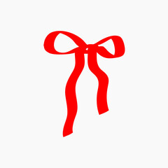 Hand drawn red ribbon doodle collection