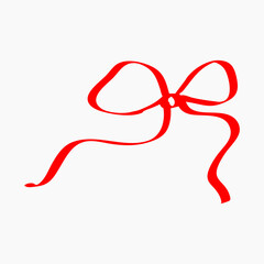 Hand drawn red ribbon doodle collection