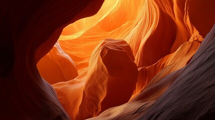 The landscape of Upper Antelope Canyon features stunning orange rock formations that capture the warm glow of sunlight shining through the canyon. These orange formations create a