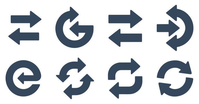 swap exchange arrow icon set