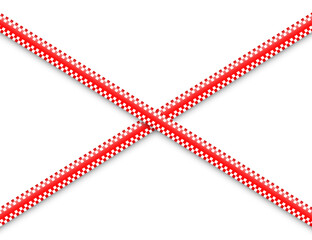 Obraz premium Barricade construction tape. Colorful police warning line, brightly colored danger or hazard stripe, ribbon. Restricted area, zone. Attention symbol. Vector illustration.