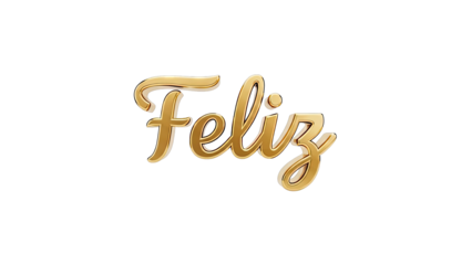 Gold 'Feliz' text