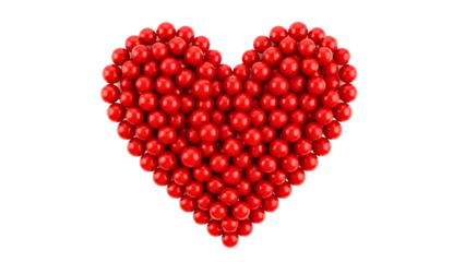 Red heart made of small shiny balls