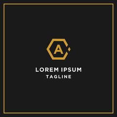 Fototapeta premium ca or ac hexagon logo