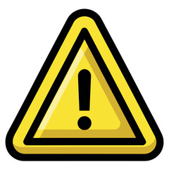Yellow warning triangle with a black border and exclamation mark