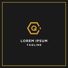 cq or qc hexagon logo