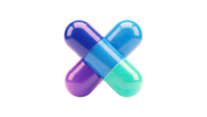 Two intersecting capsules with gradient colors