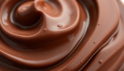 Close-Up View Smooth Dark Chocolate Cream Spread Creamy Texture