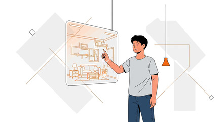 Innovative interactive interior design platform using digital visualization and user interface