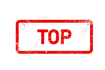 Top stamp, best ot premier seal, superior or top-tier shabby stamp, vector