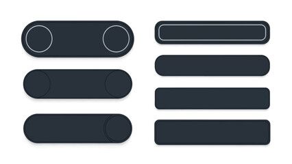 Obraz premium Minimal User Interface Button Components Set Featuring Rounded Pills, Toggle Elements, and Modern Navigation This minimal UI component set showcases modern 
