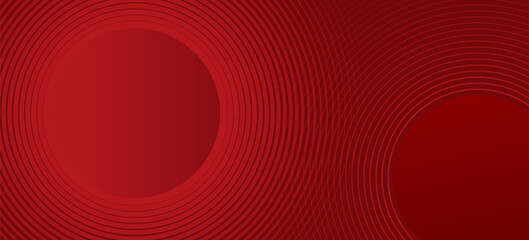 Red abstract circle background with dynamic shapes composition modern abstract design illustration