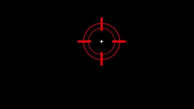 Animated of target icon with crosshair design symbolizes precision, accuracy, and focus in digital interfaces.