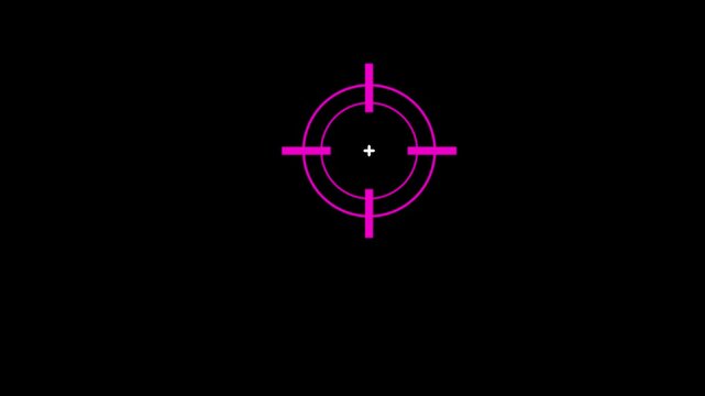 Animated of target icon with crosshair design symbolizes precision, accuracy, and focus in digital interfaces.