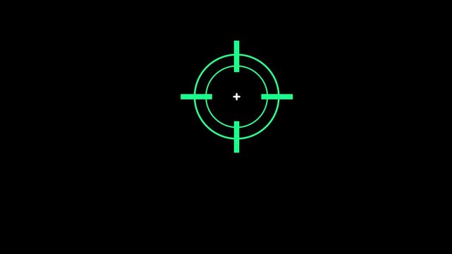 Animated of target icon with crosshair design symbolizes precision, accuracy, and focus in digital interfaces.