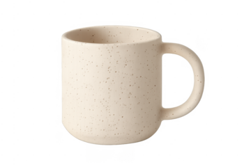 Ceramic speckled mug with handle for coffee or tea