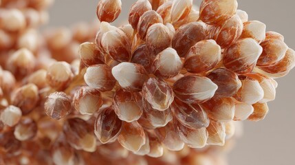 Macro Close-Up of Grains Cluster with Soft Neutral Background