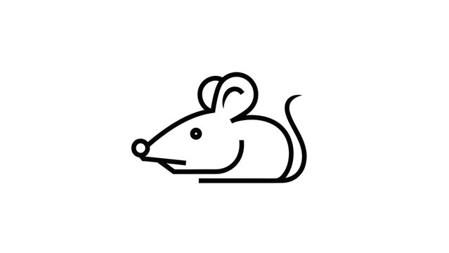 Simple line drawing of a mouse.