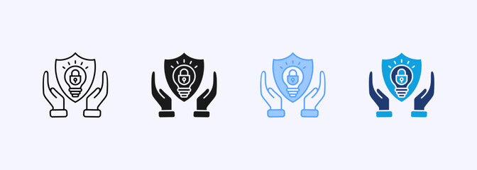 Intellectual Property Icon Multiple Style