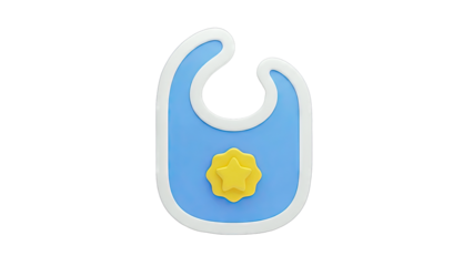 Blue baby bib with yellow star decoration