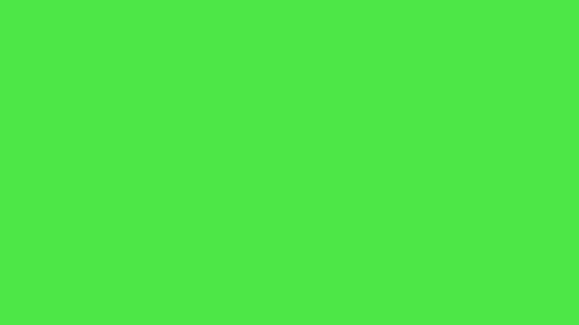 Yellow Warning Sign Animation Green Screen. Pulsing hazard triangle icon. Caution alert symbol chroma key.
