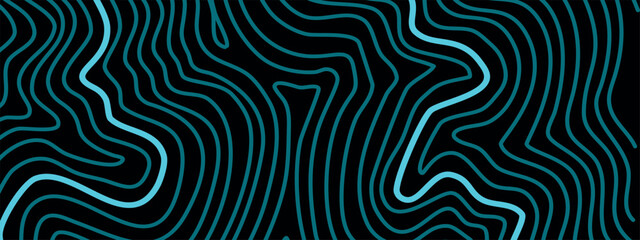 An abstract image with wavy blue lines of varying thickness and brightness on a black background. It is very reminiscent of a stylized topographic map.