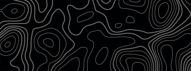 an abstract image of smooth contour lines - similar to a topographic map or the texture of a tree - painted in soft white color on a black background.