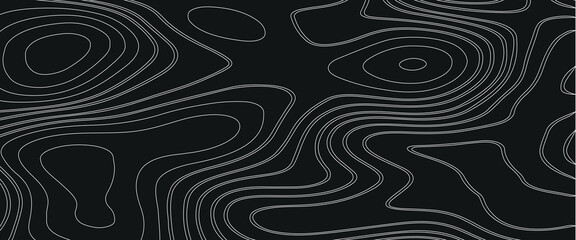 an abstract image of smooth contour lines - similar to a topographic map or the texture of a tree - painted in soft white color on a black background.