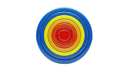 Colorful concentric circles on white background