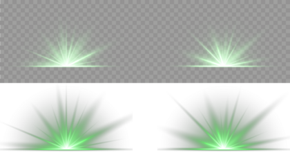 Vector illustration png starlight sparkle with brilliant glow holiday magic burst illuminated lens vibrant beam dust shining. Abstract glowing green vertical lighting lines. Luxurious design style.