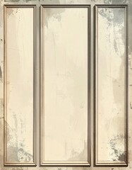 Fototapeta premium Distressed White Wooden Panel with Rectangular Frames and Weathered Texture