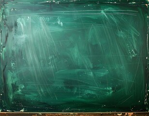 Dark Green Chalkboard with Smudges and Light Scratches Textural Surface