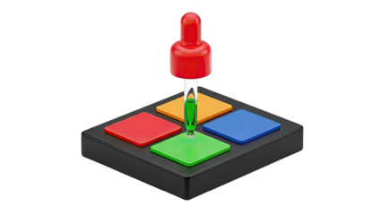 Dropper Applying Green Liquid to Game Board