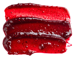 Wild berry jam smear isolated on transparent background