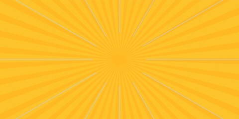 Comic anime explosion yellow background. Flash explosion radial lines abstract comic book, anime style. Vector illustration.