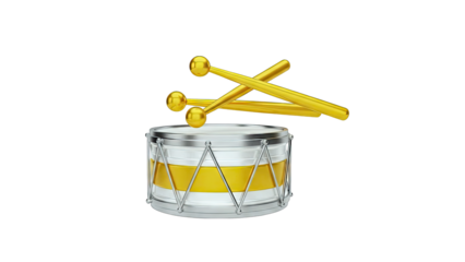 Golden Drum and Drumsticks