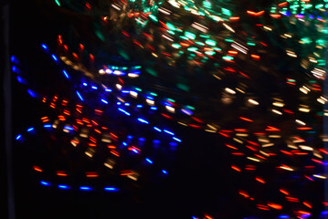 Abstract light streak effect when shooting bright colored lights.