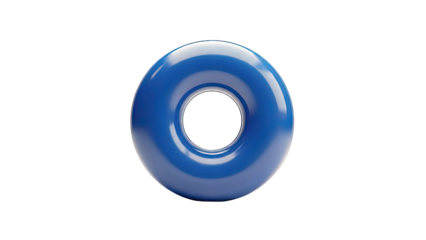 Shiny Blue Torus on White Background