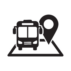 Fototapeta premium Bus location marker icon isolated on transparent background