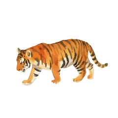 Watercolor-style tiger illustration／虎