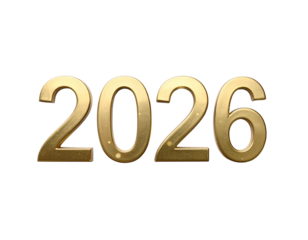 2026 number design isolated on transparent background isolated on transparent background