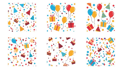 Obraz premium Colorful birthday party elements illustration collection for festive design